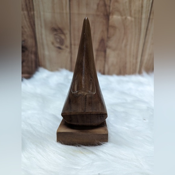 Wooden Eyeglasses Sunglasses Stand Vintage Retro Hand Carved Square Nose - Picture 6 of 6